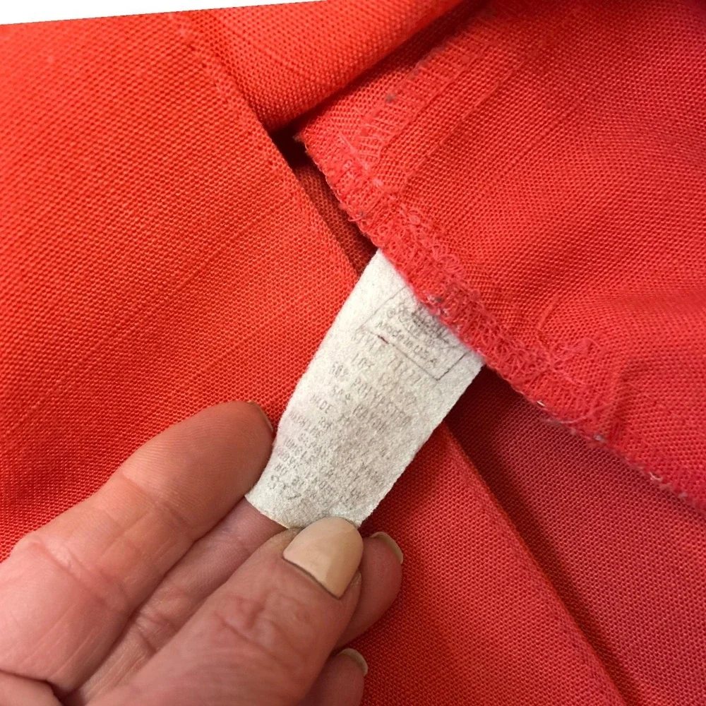 90s 80s coral oversized blazer‎ 3/4 sleeves powersuit gold button crest pocket